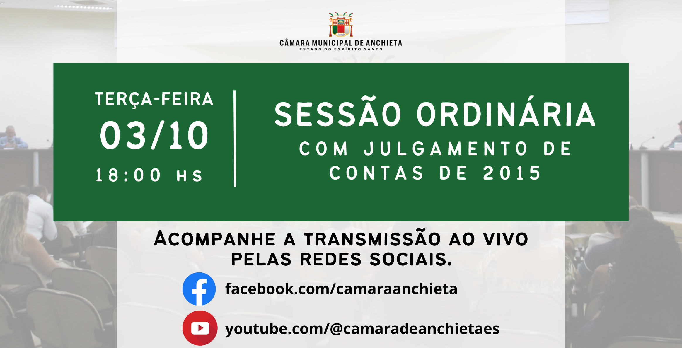 Sessão Ordinária com julgamento de contas